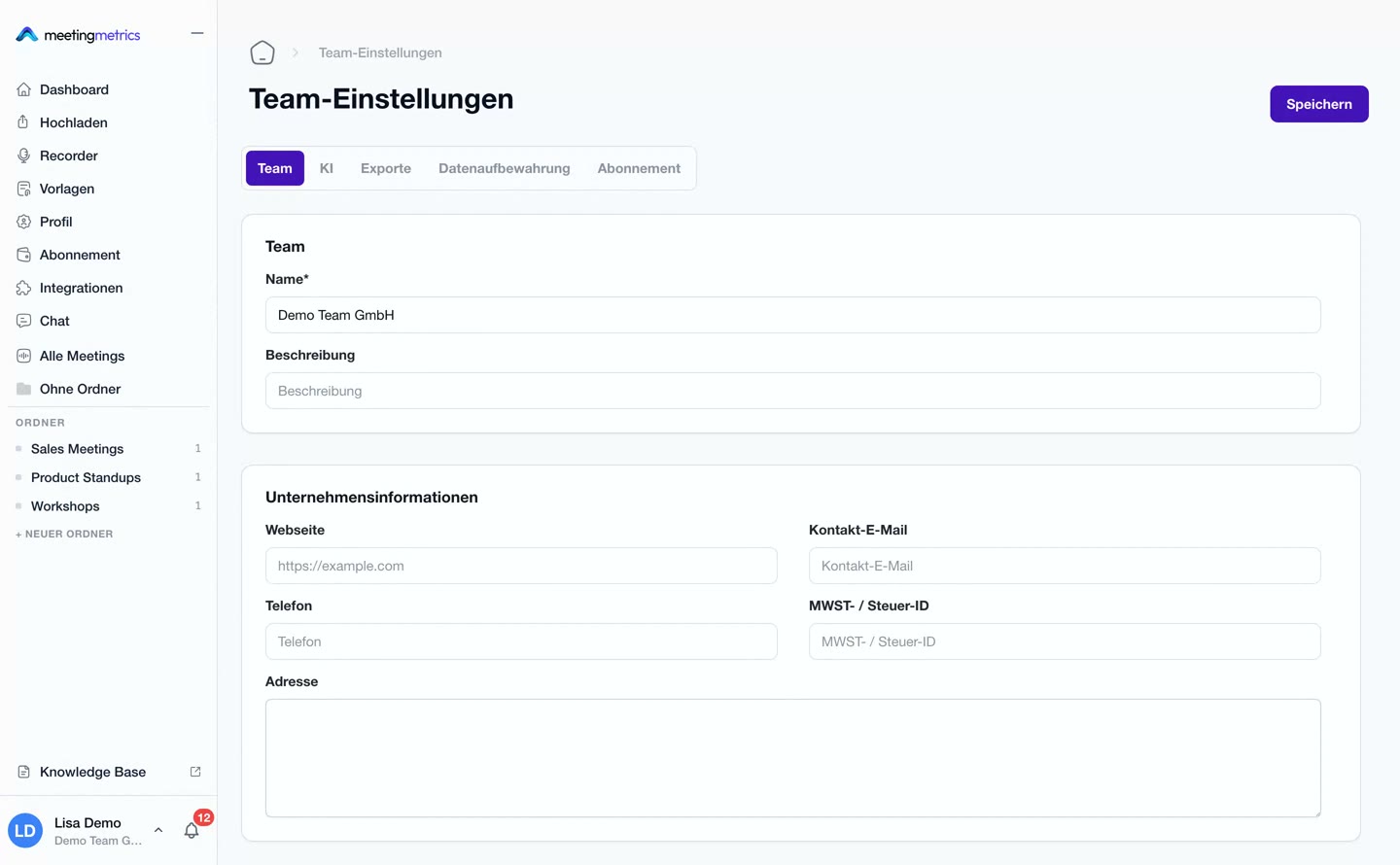 Vorschaubild: Team-Einstellungen